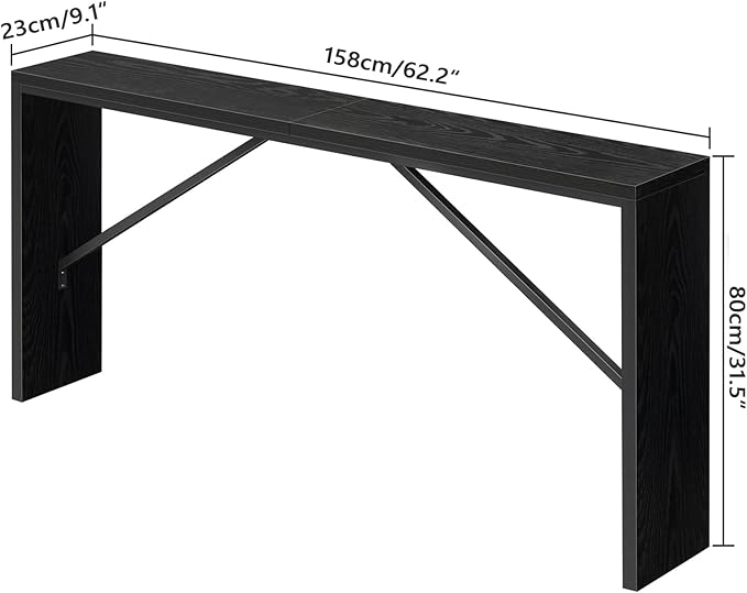 MAHANCRIS Console Table, 62.2" Long Sofa Table Behind Couch, Narrow Entryway