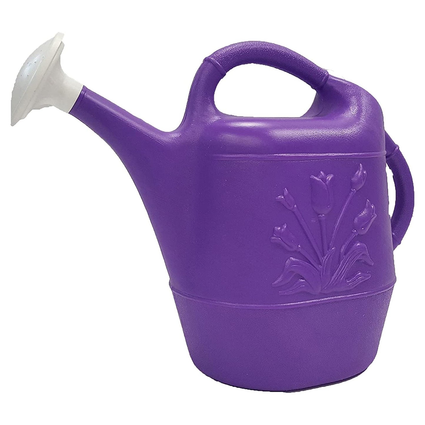 Union Products 63071 2 Gallon Plastic Indoor/Outdoor Watering Can w/ Tulip Design for Garden, Potted Plants, & Patio Pots, Purple
