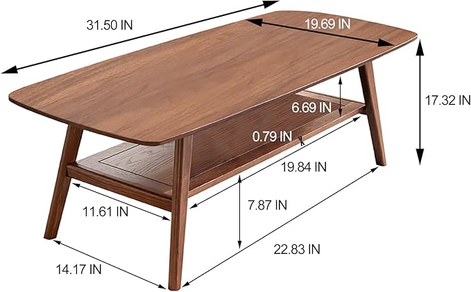 Dancongtea Solid Wood Coffee Table – 100% FAS-Grade Oak