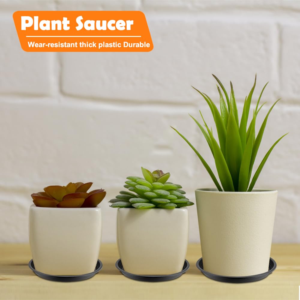 BamLue 12 Pack Upgrade Thickened Plant Saucer - 6 8 10 Inch Plant Trays Round Plastic Plant Drip Dishes for Indoor Outdoor Garden Plants- Collects Flower Pots Drainage and Excess Water for Planters
