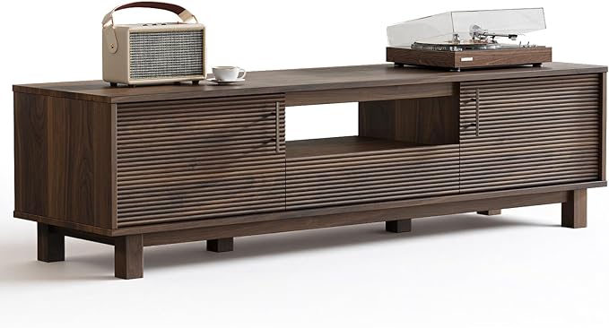 Marsail Mid Century Modern TV Stand up to 65 Inches, Fluted Entertainment Center
