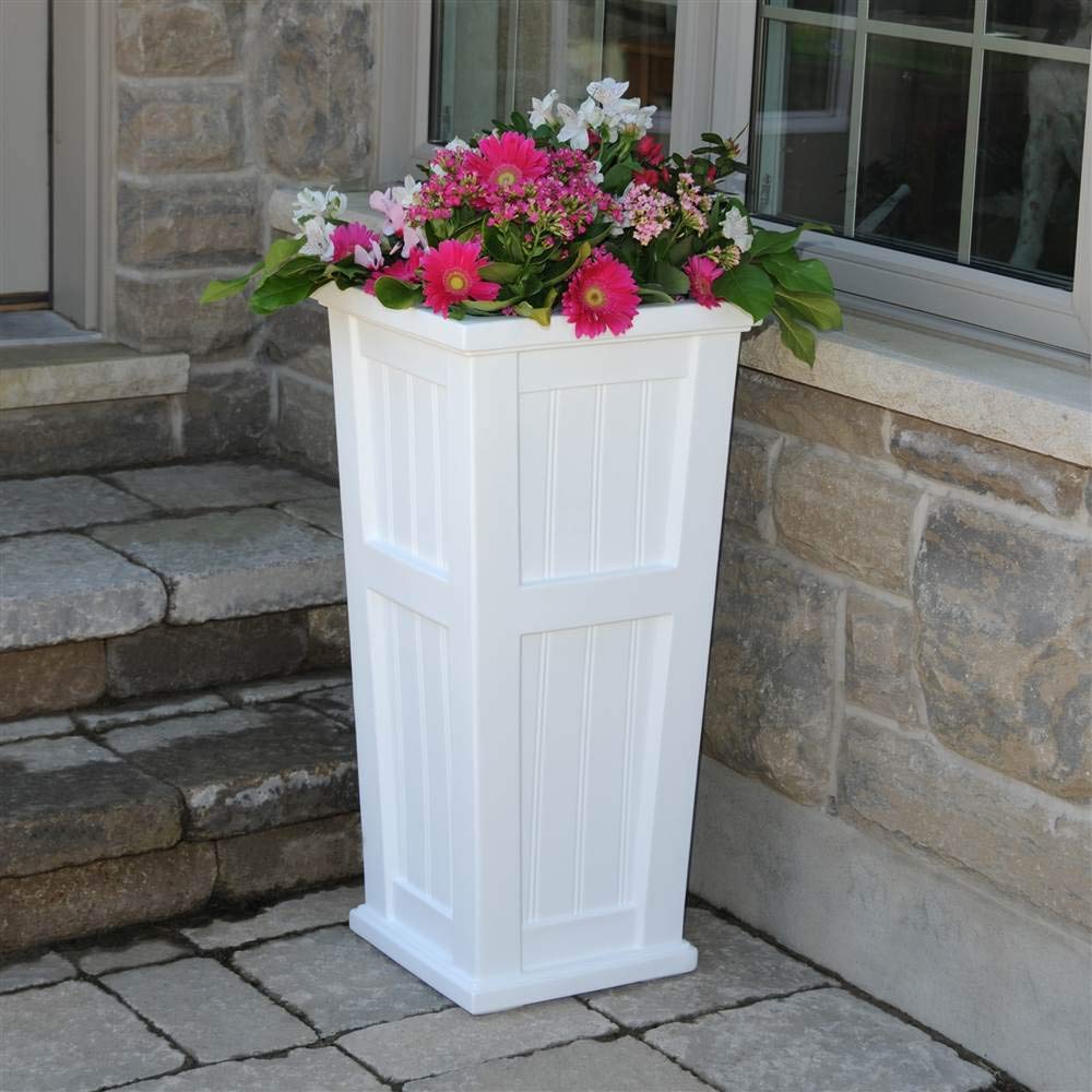 Cape Cod Tall Planter White