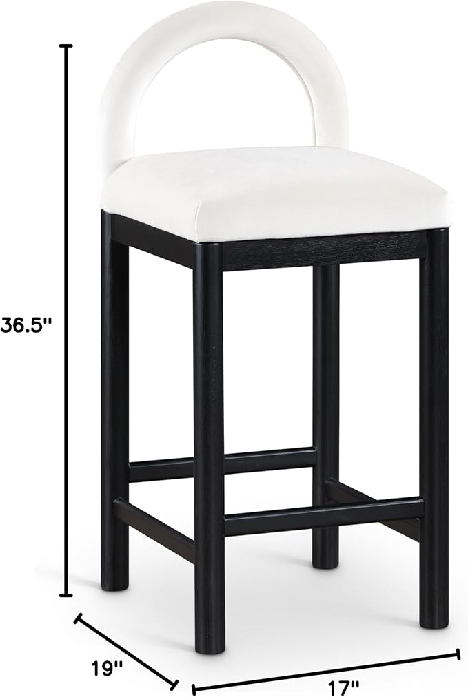 Meridian Furniture 11035Cream-C Conrad Collection Art Deco Counter Stool