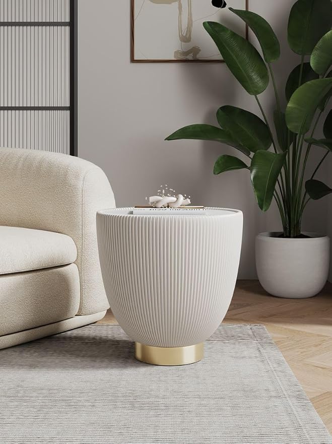 Manhattan Comfort Anderson Modern 18" Round End Table 2.0 | Ceramic Marble