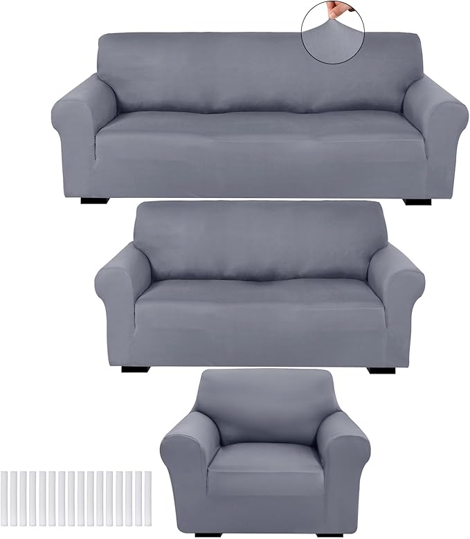 Peryiter 3 Pcs Couch and Loveseat Covers Set Sofa Cover