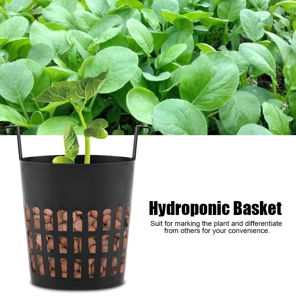 UYISMML 10 Pack 2.5 inch Garden Slotted Mesh Net Cups with Hook, Round Heavy Duty Net Pots Hydroponics Supplies Cups, Orchids Aquaponics Plant Nursery Pots for Garden Balcony Planting