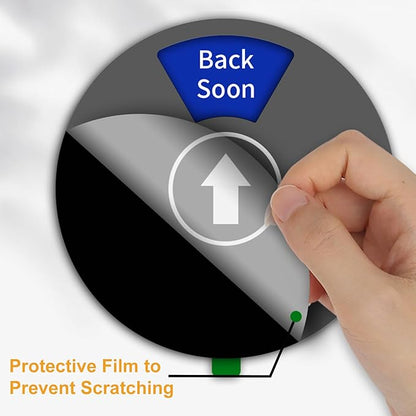 Office Door Sign- Do Not Disturb/Out of Office/Please Knock/In a Meeting/Working Remotely/Back Soon, Rotating Privacy Door Sign Conference, 6 Inch, Black