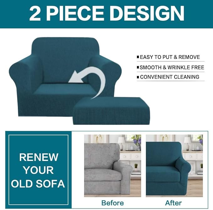 Turquoize 2 Piece Chair Covers Chair Slipcovers