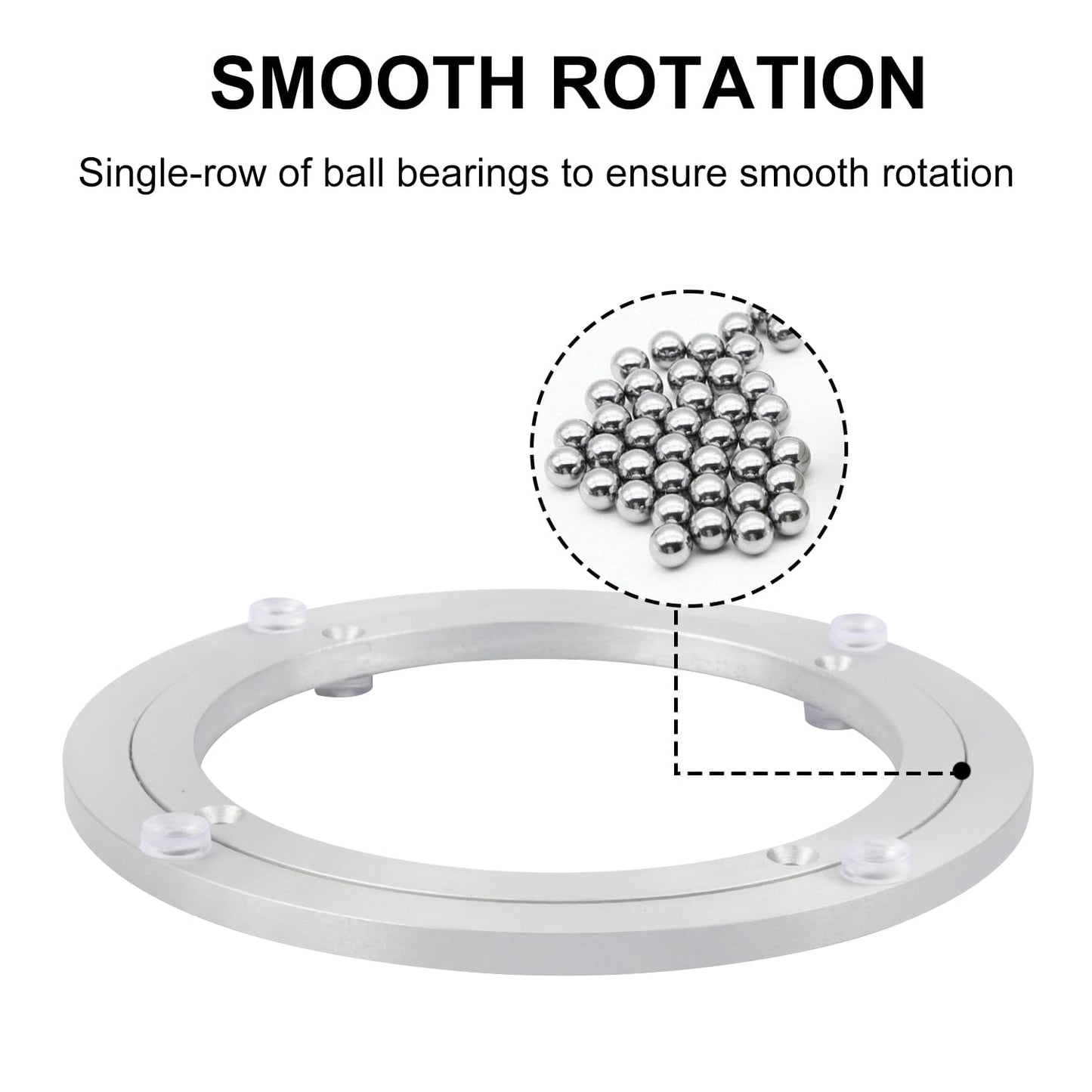Yiksonyo 3 Pack 8 Inch Aluminium Alloy Turntable Bearing, Heavy Duty Swivel Turntable Lazy Susan for Round Dining Table, 8" Smooth Swivel Turntables for Lazy Susan Dining Table?Silver