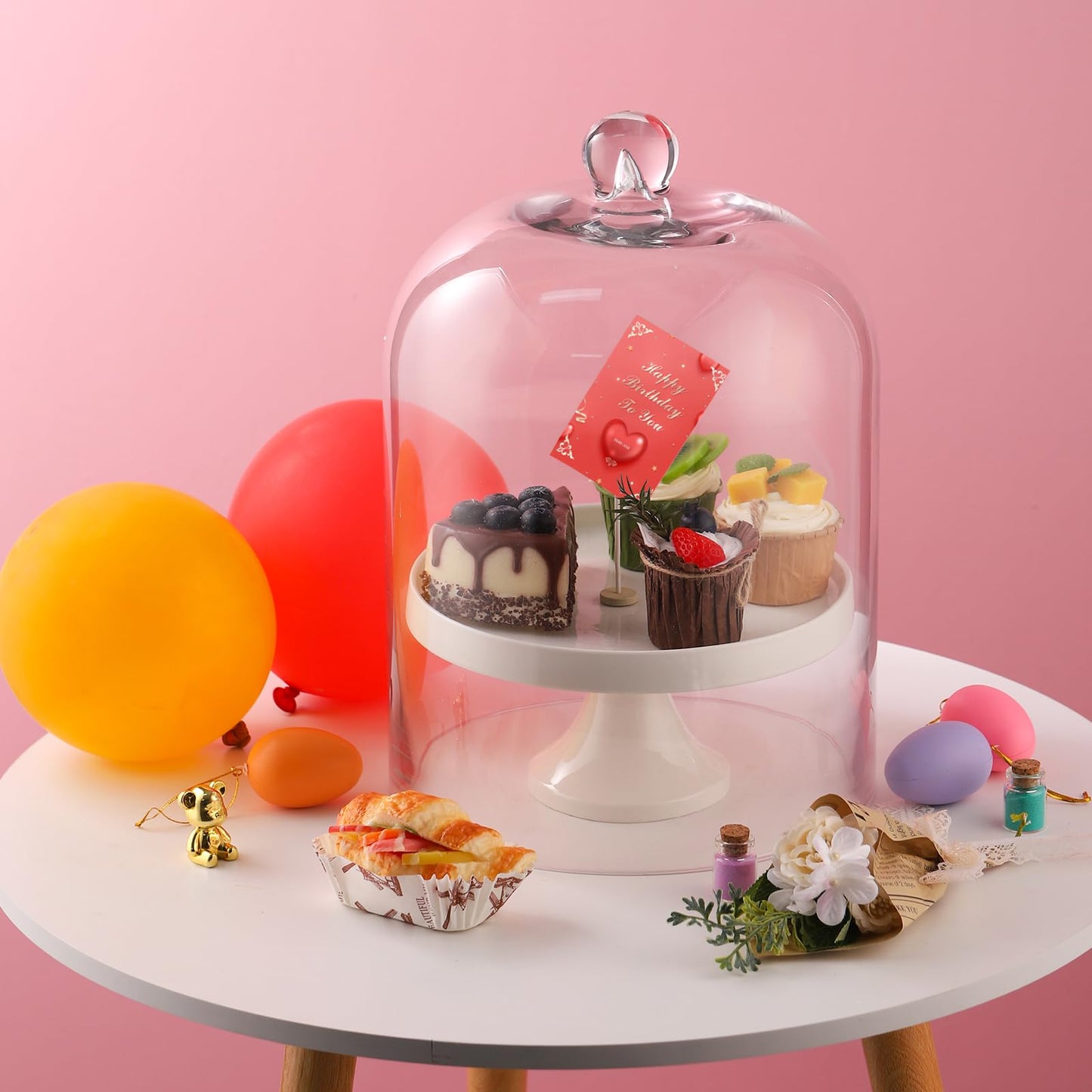 14" Tall Large Handmade Thick And Sturdy Glass Cloche Dia 9.8" H 13.7", Thick & Sturdy, For Terrarium, Trinkets, Figurines, LED Light String. Cloche Glass Dome, Bell Jar Display (1, 9.8"x13.7")