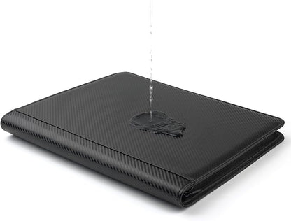 360 Cards Ringless 9-Pocket Side Loading Trading Card Binder, PU Zipper Fixed Page Card Album for TCG Sports Cards, Not Fit Top Loaders (Carbon Black)