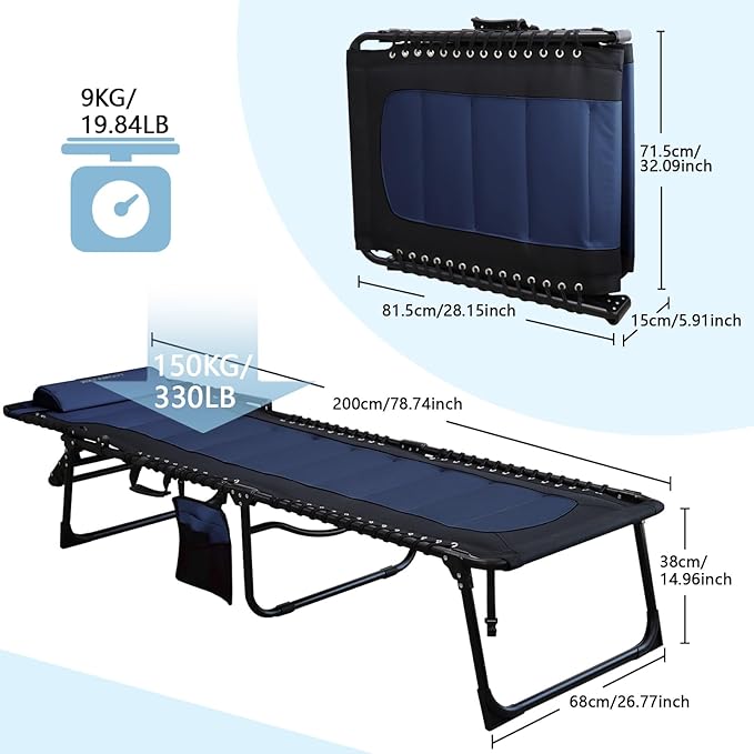 Oversized Padded Outdoor Folding Lounge Chair