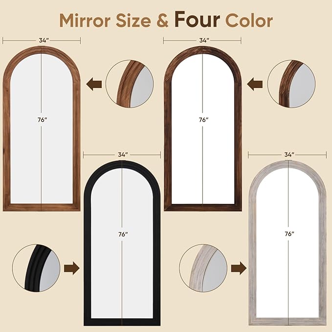 Full Length Mirror, Oversized Stand Up Mirrors Large Wall Mirrors, Wall Mounted