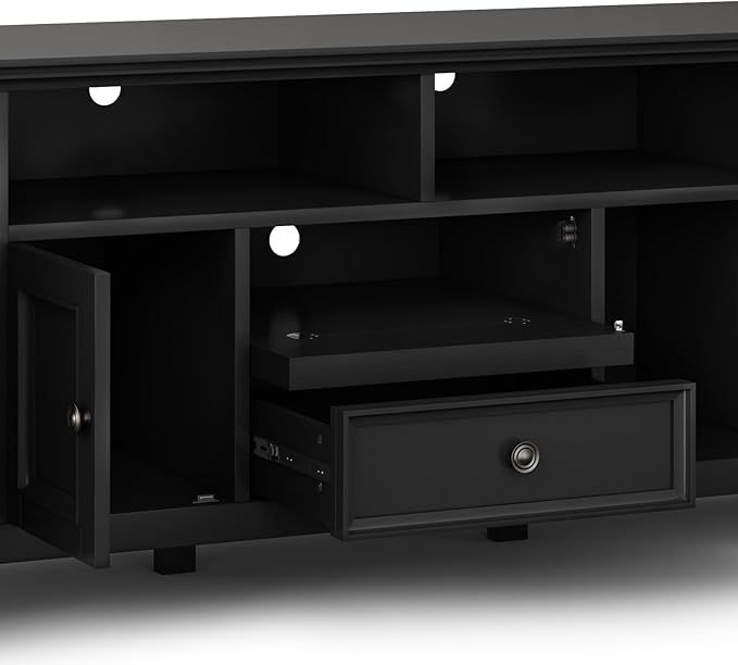 SIMPLIHOME Amherst TV Stand and Bookcase Bundle