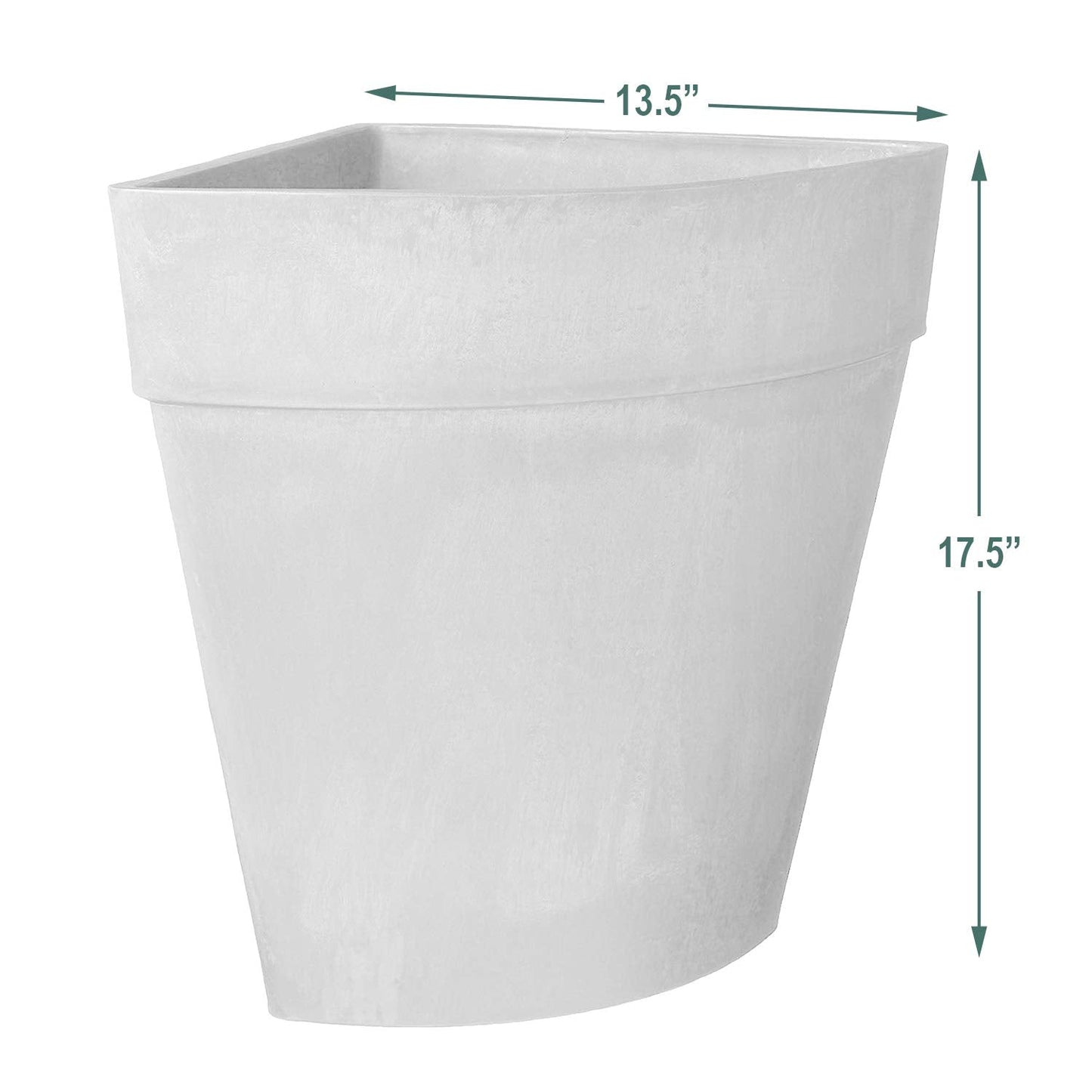 Arcadia Garden Products PSW Pot Collection HA45DC Corner Triangle Planter Pot for Indoor and Outdoor Plants and Gardens, 13.5-inch x 17.5-inch, Dark Charcoal