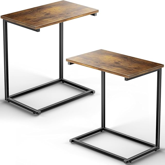 Pipishell C Shaped End Table Set of 2, Side Table