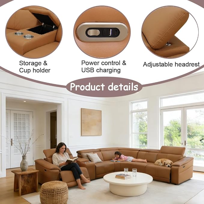 Power Recliner Sofa Set, Reclining Sectional Sofa Couch