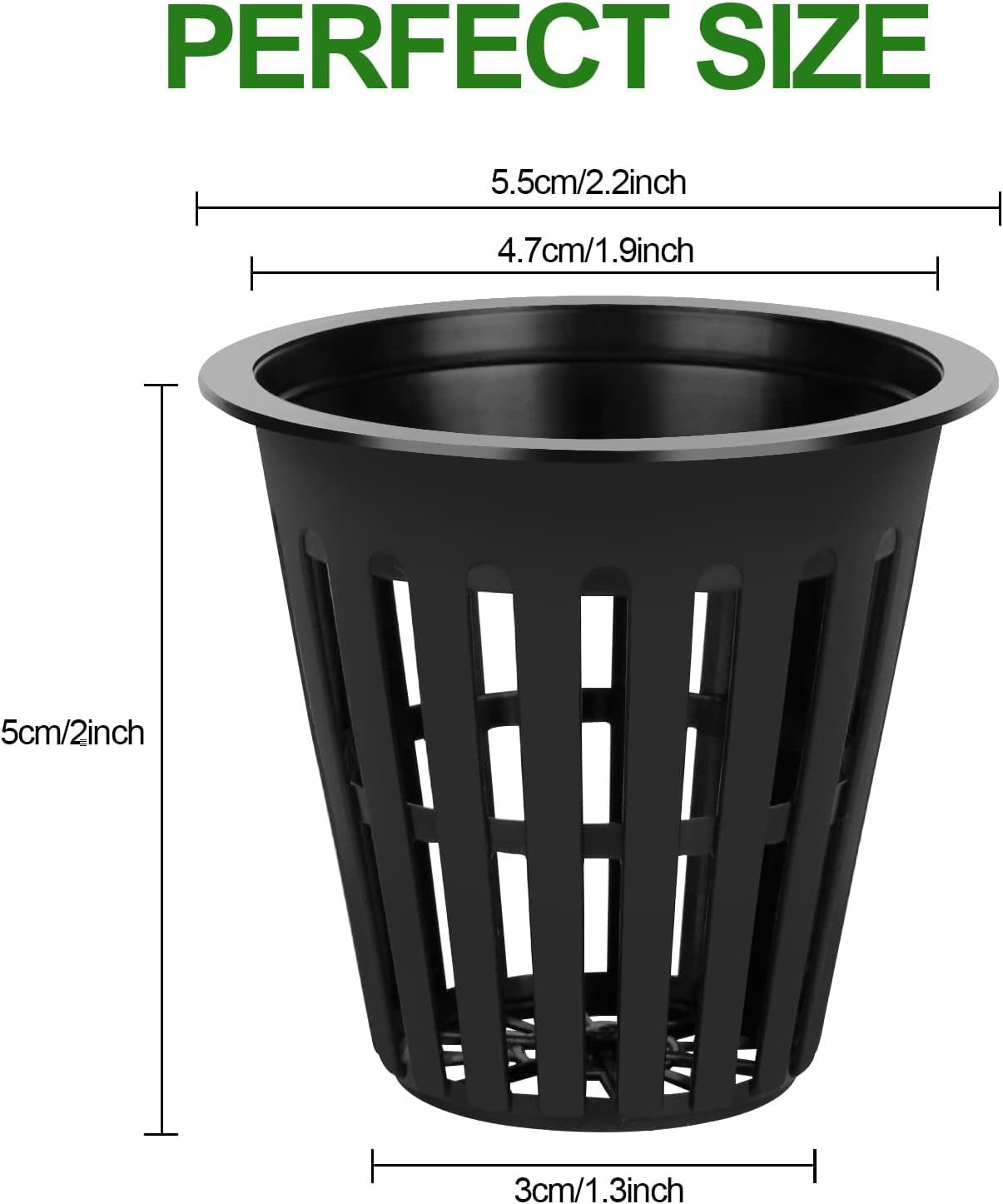100PCS 2 inch Net Cups Pots, with 20 Plant Labels for Hydroponics Aquaponics Planter Indoor Outdoor Growing Baskets Slotted Mesh