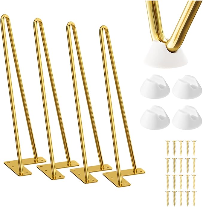 SMARTSTANDARD 12 Inch Hairpin Furniture Legs, 3/8'' Rods Metal Home DIY Projects