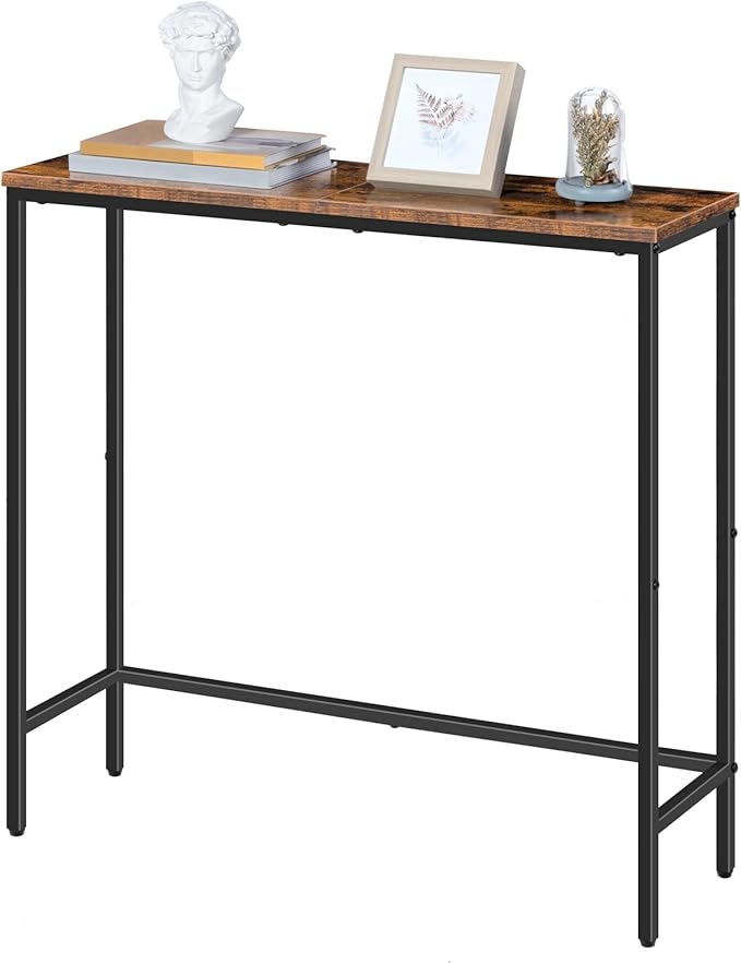 HOOBRO 2 Pack Narrow Console Table, 29.5" Small Entryway Table, Thin Long Sofa