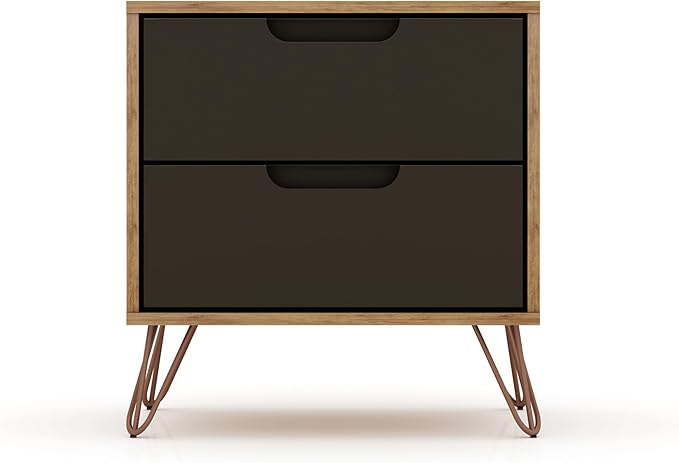 Elegant Gray Nightstand with Shelf and Drawer Made from Sustainable Materials
