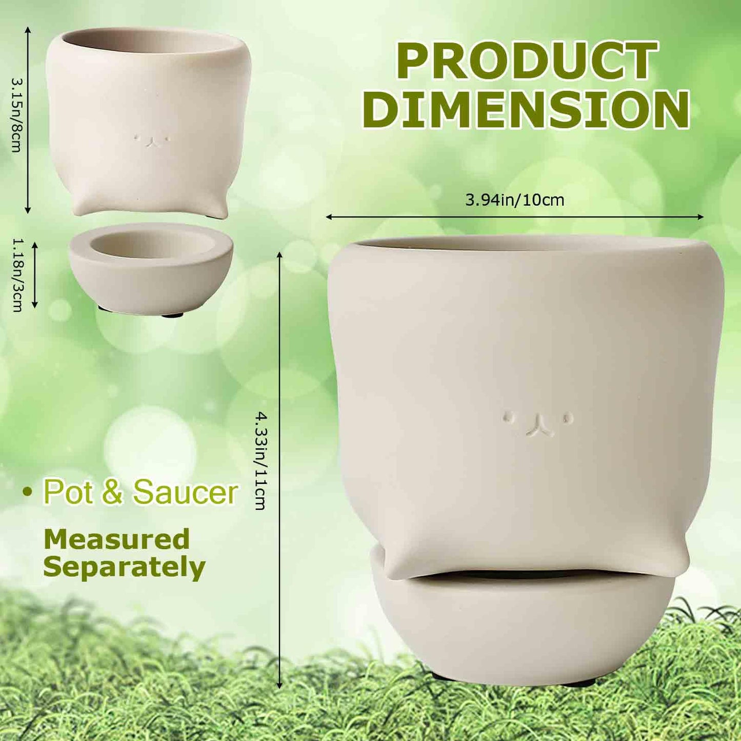 Riadyet Cute Cat Toilet Planter – Ceramic Succulent Pot with Drainage Hole, Funny Gift for Plant Lovers & Home Decor