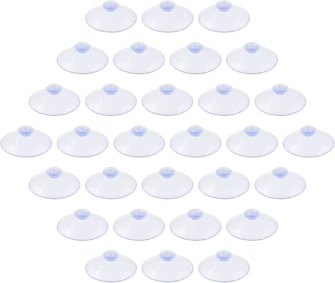 30 Pack Glass Table Suction Cups - 45mm Rubber Suckers
