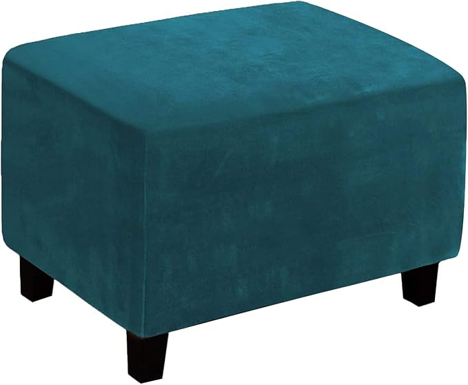 Ottoman Cover, Stretch Rectangle Velvet Ottoman Slipcovers of Foot Stool
