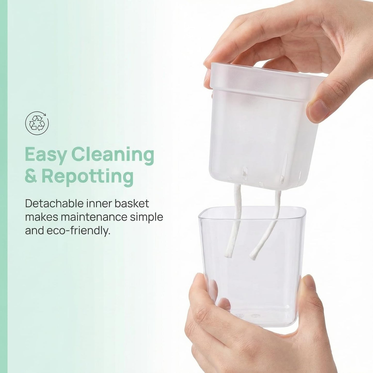 10 Pack 2" Mini Self Watering Pots for Indoor Plants, Small Self Watering Nursery Pots with Drainage Holes, Clear Plastic Plant Pots for Succulents, Cuttings, Herbs (Incl. 50x50cm Gardening Mat)