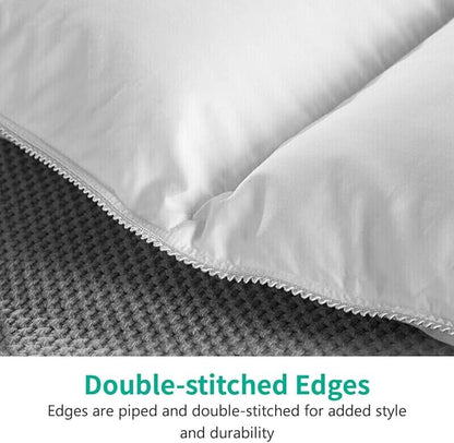 APSMILE Lightweight King Size Down Feather Fibers Comforter, Fluffy Duvet Insert for Warm/Hot Sleepers - Ultra-Soft High Fill-Power Hotel Collection Comforter, 39 Oz Duvet Blanket(White, 106"x90")