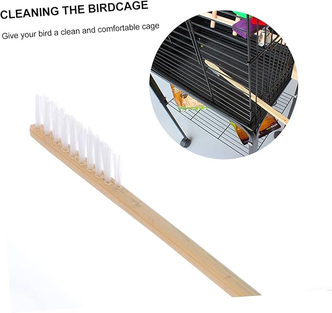 DOITOOL 2pcs Pet Bird Cage Cleaning Tools Set Brush Scraper for Parrots and Birds Essential Supplies for Healthy and Space
