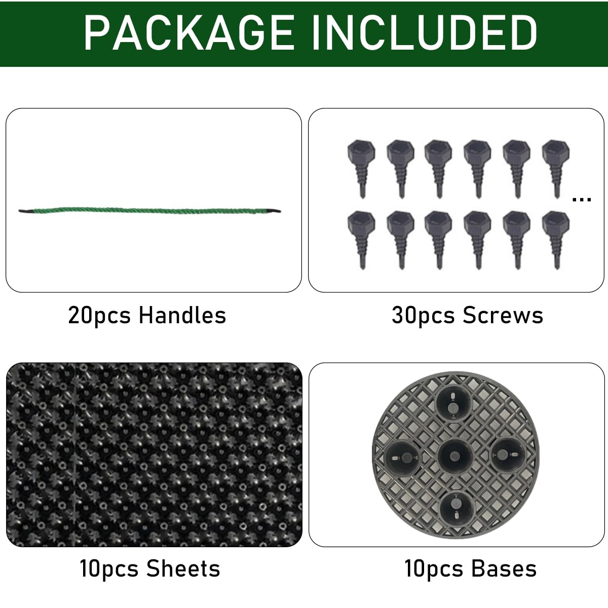 Focefec 2.5 Gallon Air Pruning Containers, Plastic Nursery Pots 10pcs, Plant Pots for Vegetable, Fruit, Garden Use, Self-Planting Pots with Handles and Bases, Size 9.8'' x 8.7''
