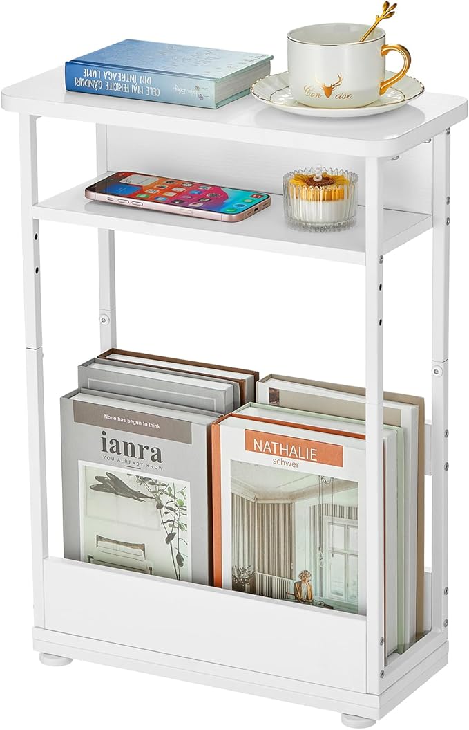 Narrow Side Table, 3-Tier Slim End Table