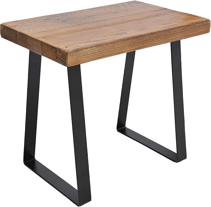 Home Soft Things Natural Old Pine Wood Rectangle Entryway Bench, Sturdy Hand