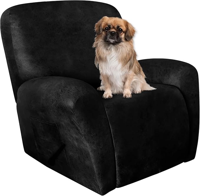 ANARACHON Leather Like Recliner Chair Covers Heavy Duty, 4 Pieces Recliner Cover
