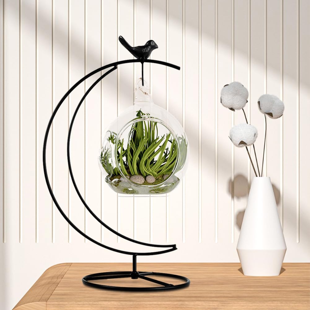 YY YEARCHY Ornament Display Stand Metal Stand Terrarium Air Plant Stand Flower Pot Holder Iron Pothook Stand for Hanging Glass Globe Ball
