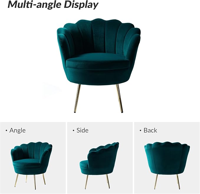 HULALA HOME Modern Velvet Accent Chairs Set of 2