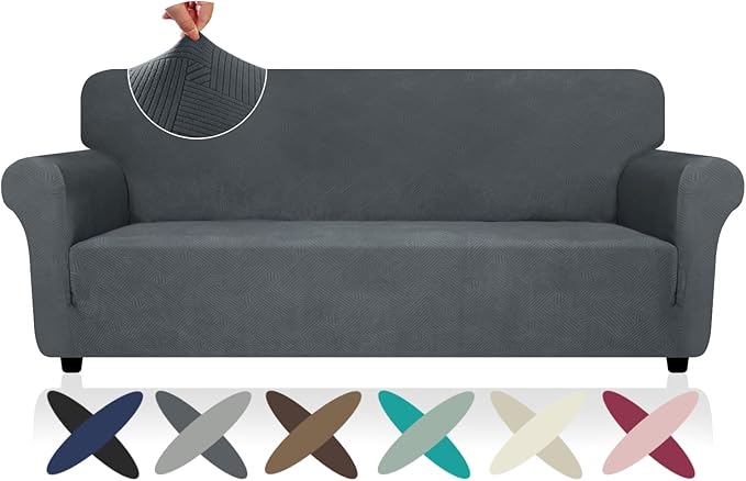 ZNSAYOTX Super Stretch Couch Cover, New Striped Sofa Covers Fitted Slipcovers