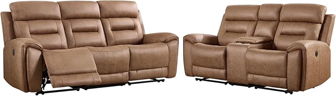 ANJ 2-Piece Faux Leather Power Recliner Sofa Set