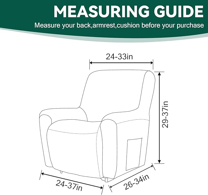 Cupuamon Recliner Chair Covers, Lazy Boy Recliner Covers Stretch Reclining