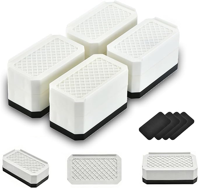 EclatBain Rectangle Bed Risers Furniture Risers Heavy-Duty Rectangular