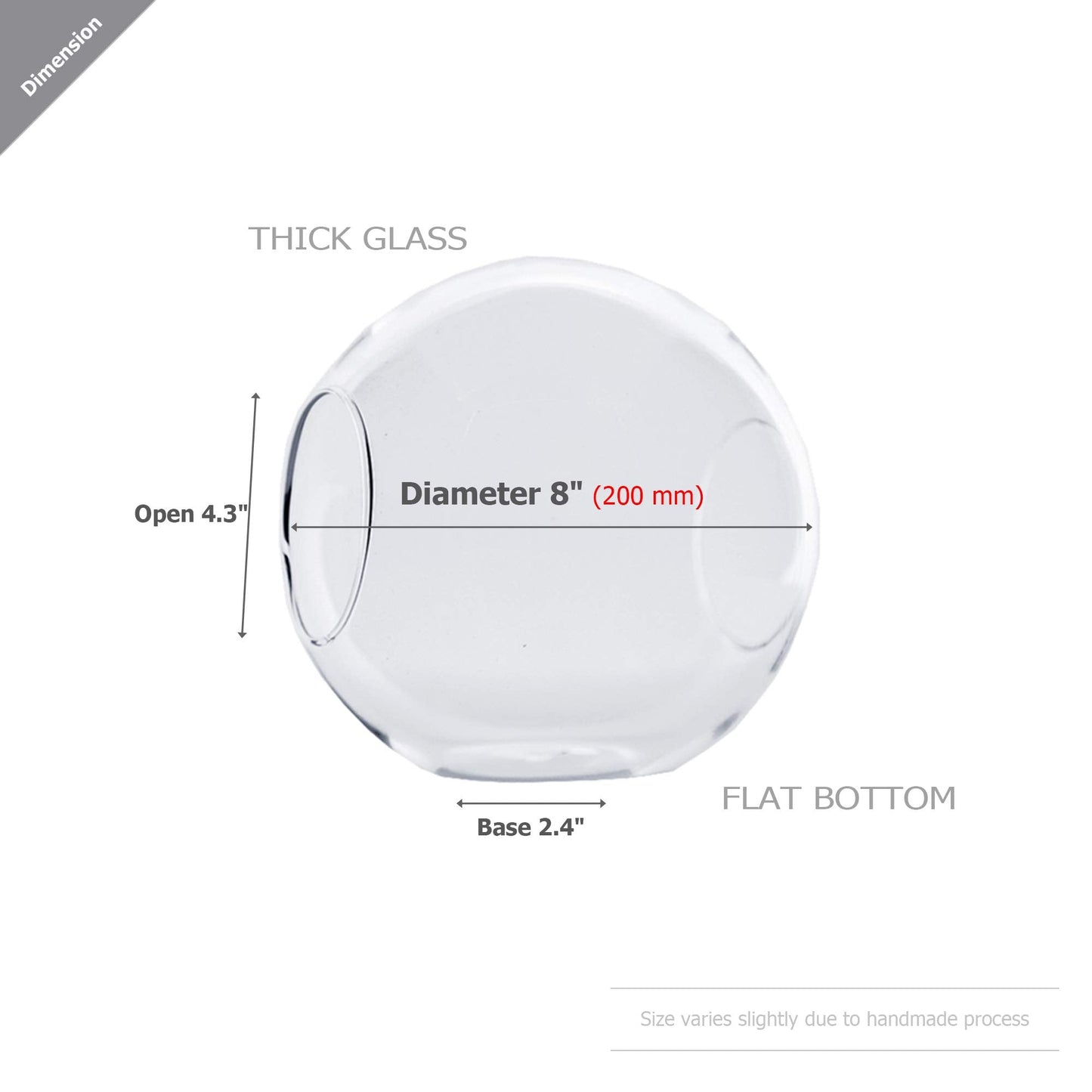 WGV Planter Terrarium, Width 8" Height 8", Clear Round Glass Vase Container with Two Side Opening, DIY Air Planter, Votive Candle Holder for Decor, 1 Piece