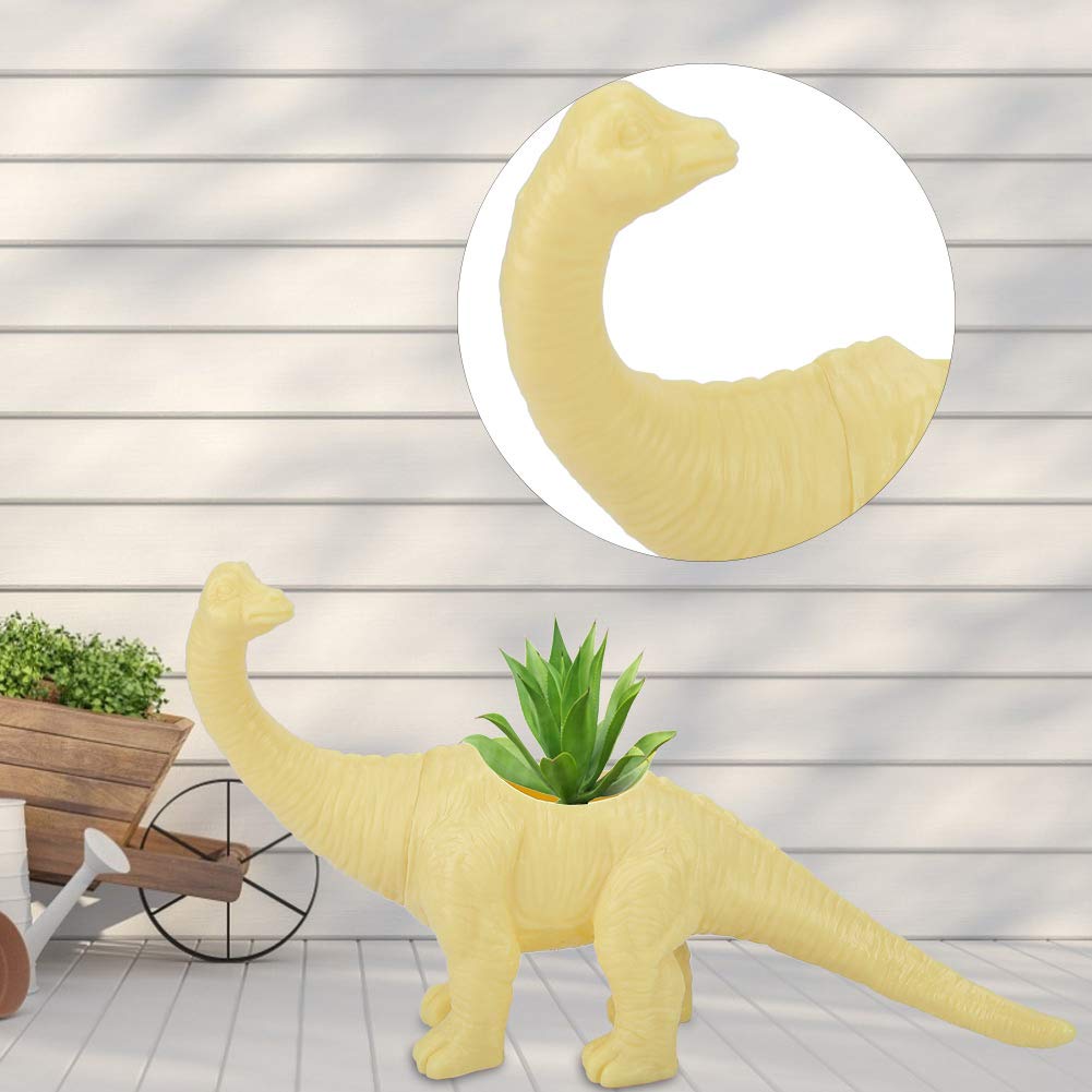 Yosoo Flower Pot, Personality Dinosaur Animal Flower Pot Plant Pot Garden Decoration Home Decoration(Yellow)