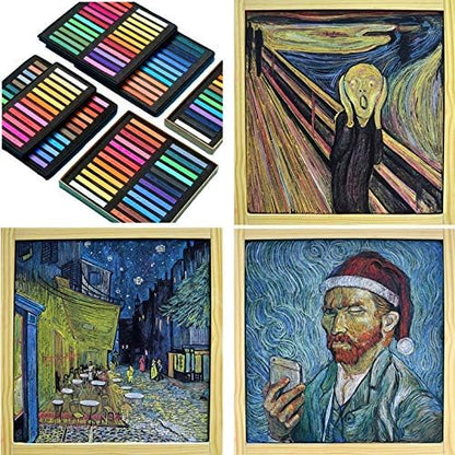 Non Toxic Artist Pastels,Square Soft Pastels Set,Chalks 12/24/36/48 Colors Soft Dry Pastel Artist Chalk Pastel Sticks for Office School Art Drawing Painting Supplies Professional Art Pastel (48Pcs)