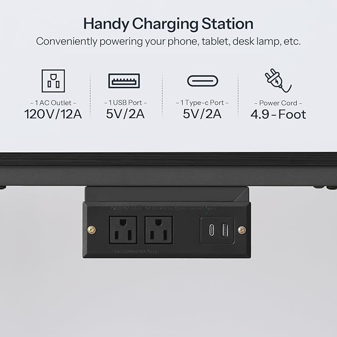 HOOBRO TV Stand with Charging Station to 55 Inches, LED Entertainment Center