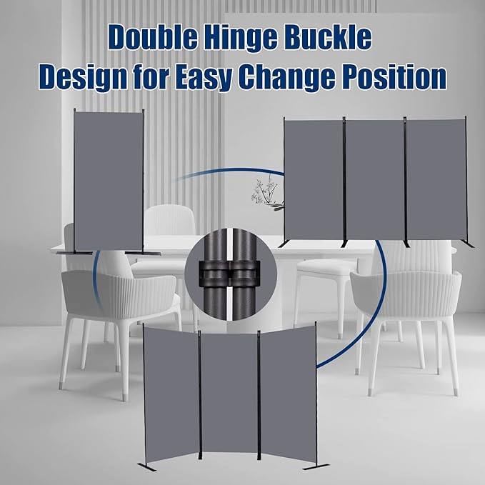 Room Divider 6FT Portable Room Dividers and Folding Privacy Screens, 3 Panel