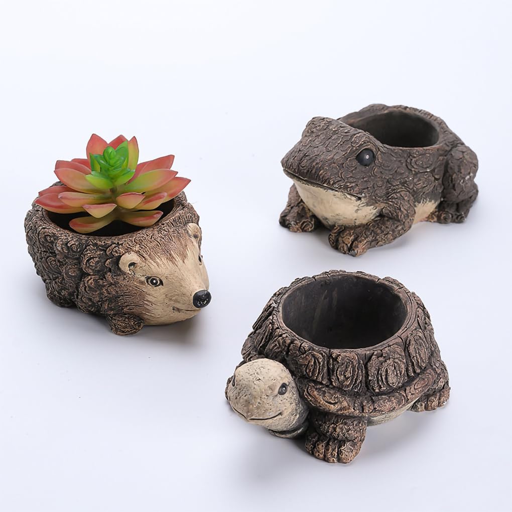 WAIT FLY Animal Cement Flower Pot Succulent Planter-Turtle-1 PCS
