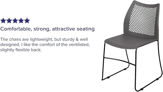 Flash Furniture HERCULES Series 661 lb. Capacity Gray Stack Chair