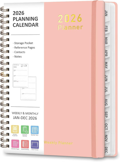2026 Planner, Weekly and Monthly Calendar Academic Planner, Jan 2026 - Dec 2026, Planning Agenda Book for Desk Accessories and School Supplies - A5 (6.3'' x 8.5'')