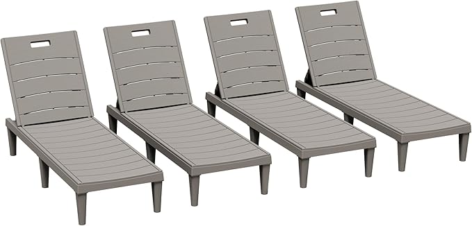 Greesum Outdoor Chaise Lounge Chairs Set of 4
